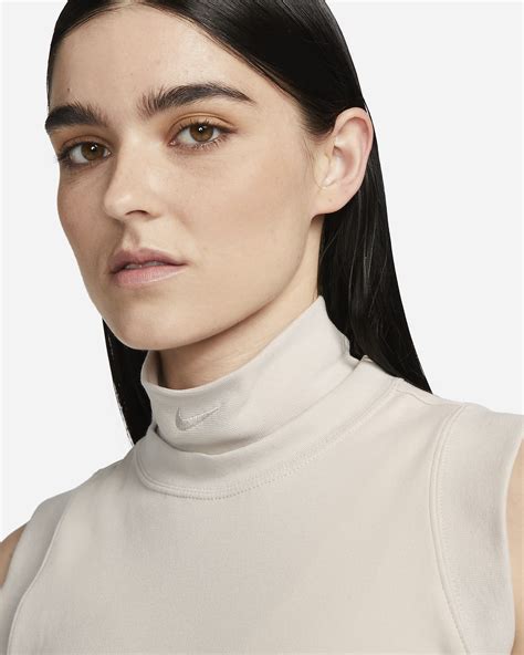 nike cropped mock neck weiß